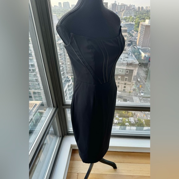 🆕 DRESS THE POPULATION 🧿 NWT Cosette Corset Strapless Bodycon Dress, Black SzL - Picture 10 of 16